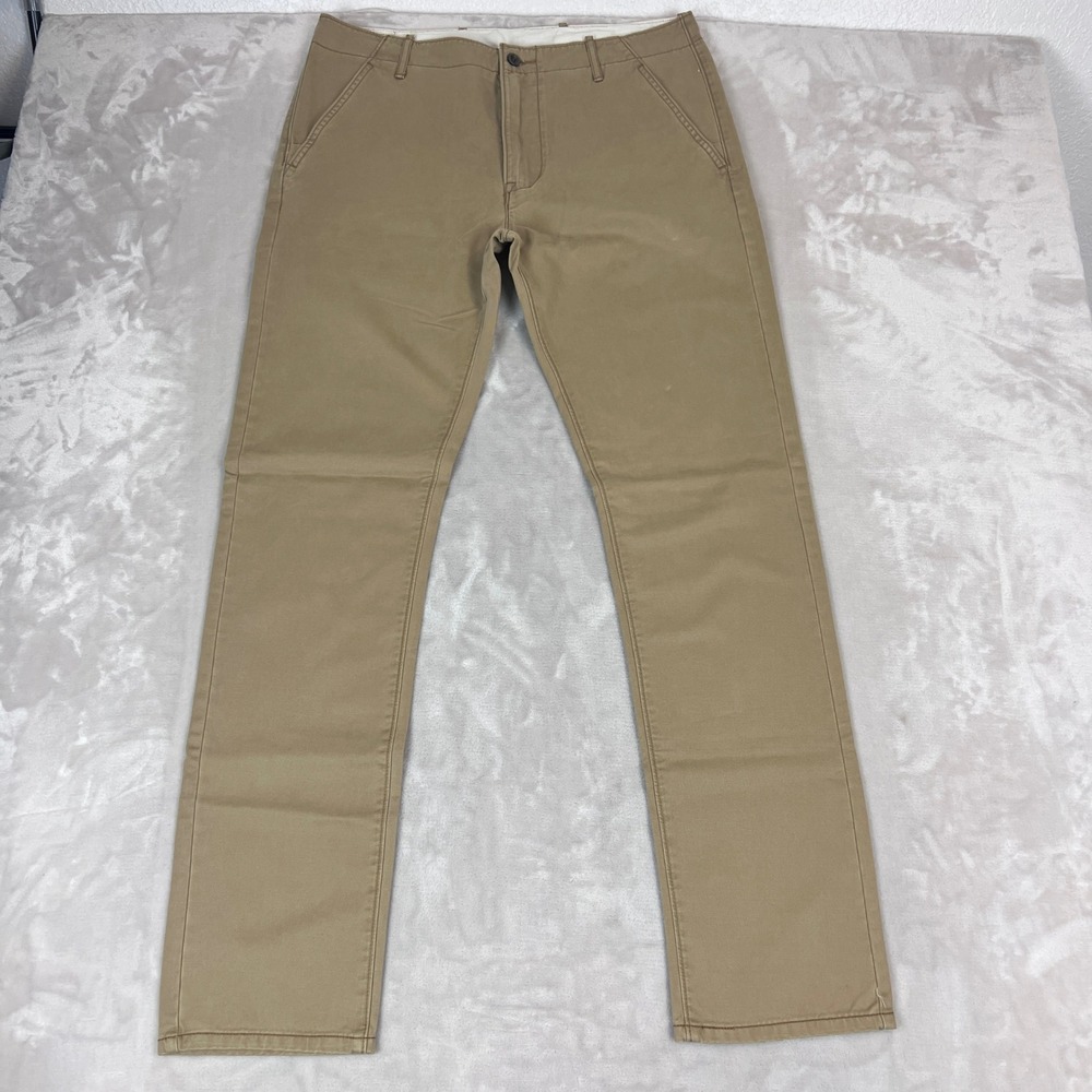 Levis Chino Pants Mens 34x34 Tan Cotton Twill Casual Classic Minimalist Everyday